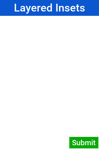 Button positioned in bottom right using insets
